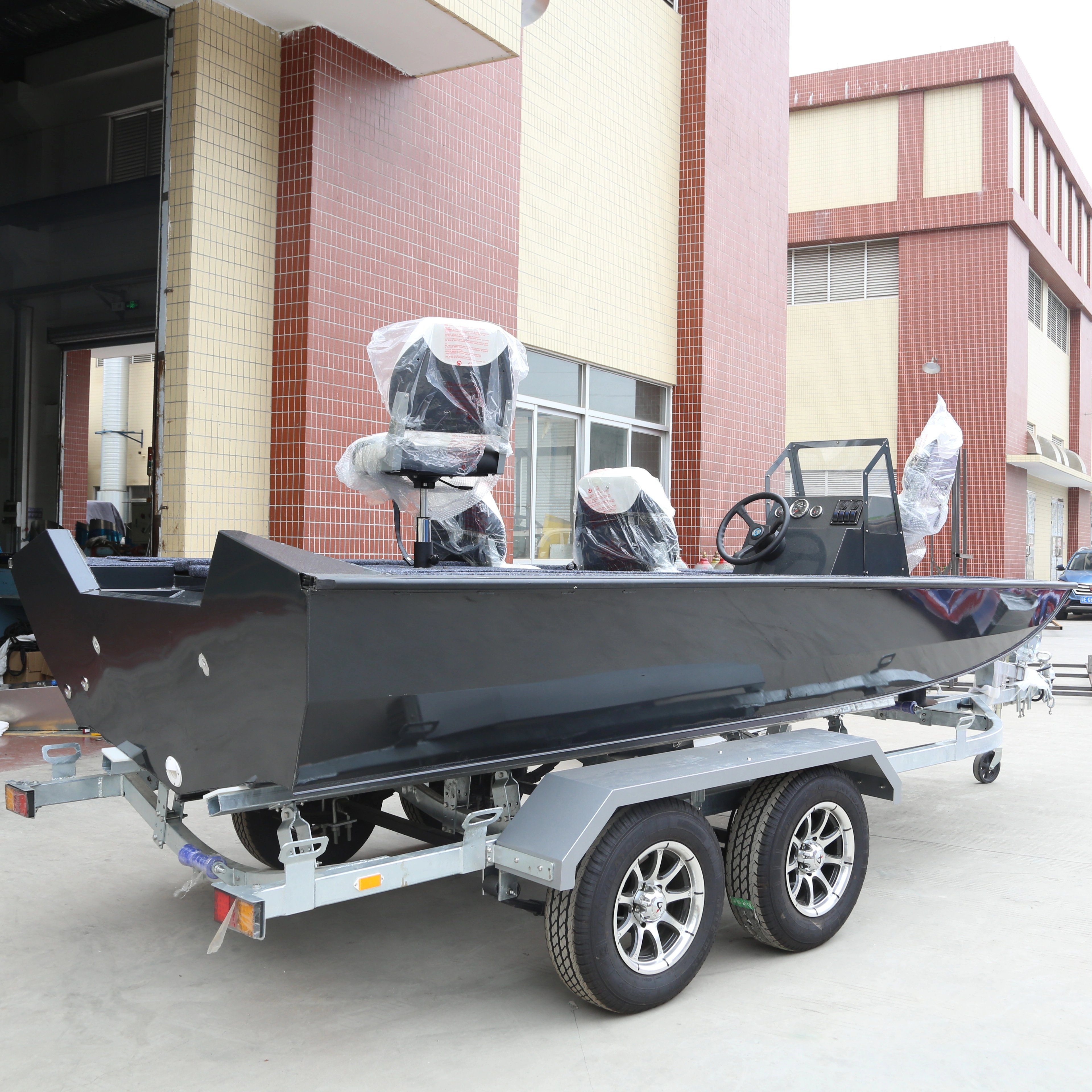 Kinocean 16ft wholesale 4-Person Flat Bottom Jon Aluminum Rowing Boats on Sale for Paddling and Recreation
